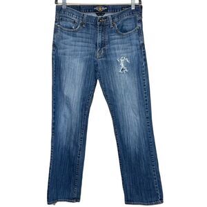 Lucky Brand medium wash distressed 361 vintage straight jeans size 32 X 32
